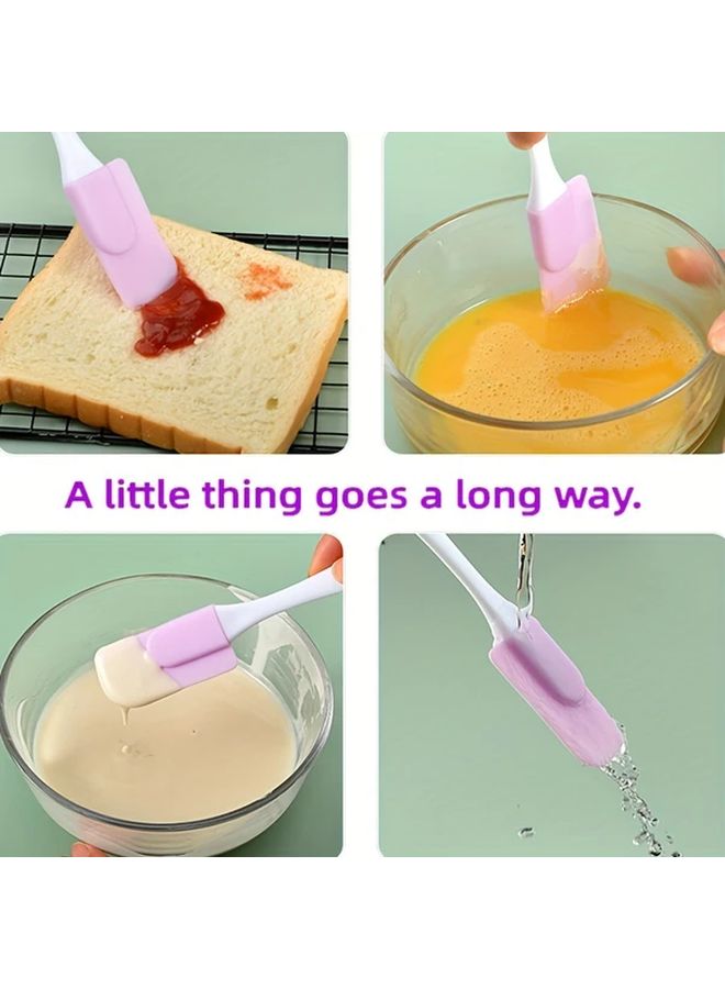 10pcs Random Color Silicone Spatula Set Heat Resistant Non Stick Detachable Scrapers - Image 4